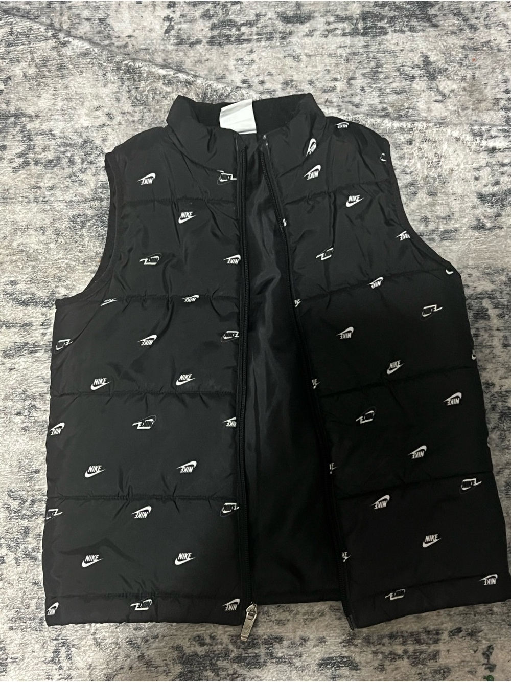 Nike Black Logo Quilted Kids Puffer Vest